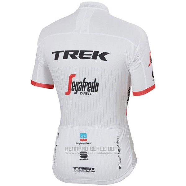 2017 Fahrradbekleidung Trek Segafredo Wei Trikot Kurzarm und Tragerhose